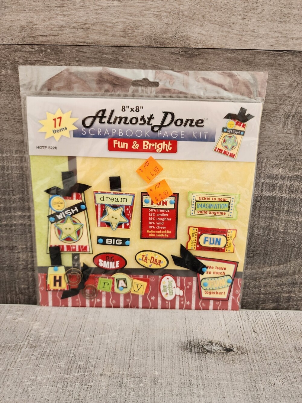 2005 Hot Off The Press-Almost Done Scrapbook Page Kit- HOTP5228 Fun & Bright #46
